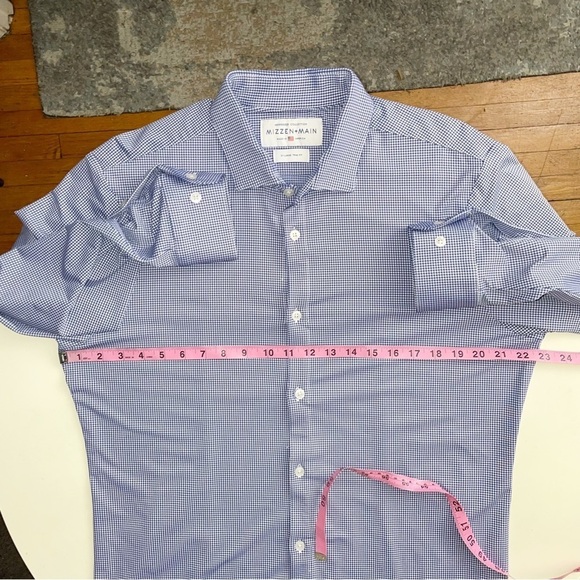 Mizzen+Main Men’s Spinnaker Performance Dress Shirt Blue Trim Fit Size XL - Picture 3 of 7